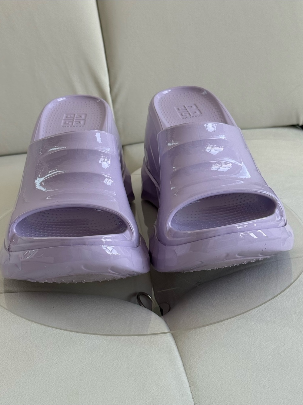 SOLD Givenchy Marshmallow Slider Wedges in Lilac - Picture 3 of 13